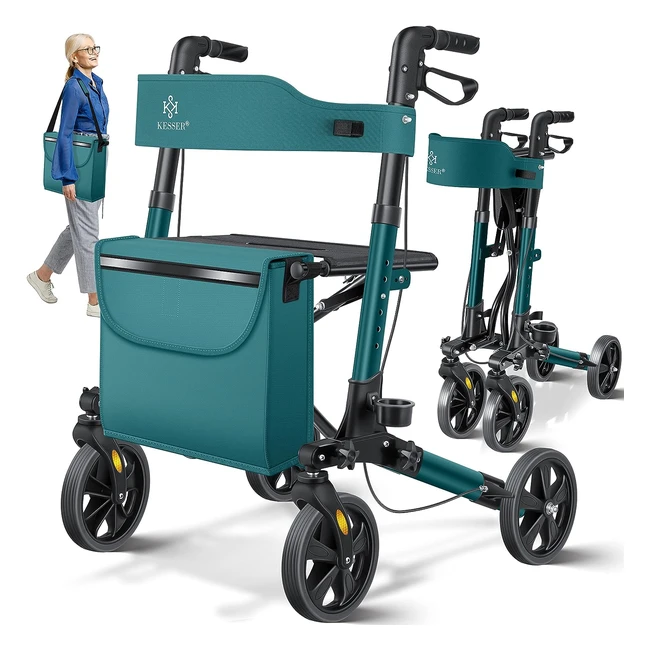 Kesser Rollator Aluminium Set - Leichtgewichtreiserollator mit Vollausstattung -
