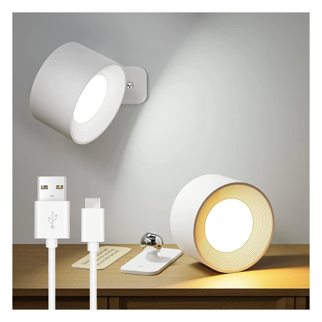 Applique murale LED avec batterie contrle tactile 3 niveaux de luminosit 