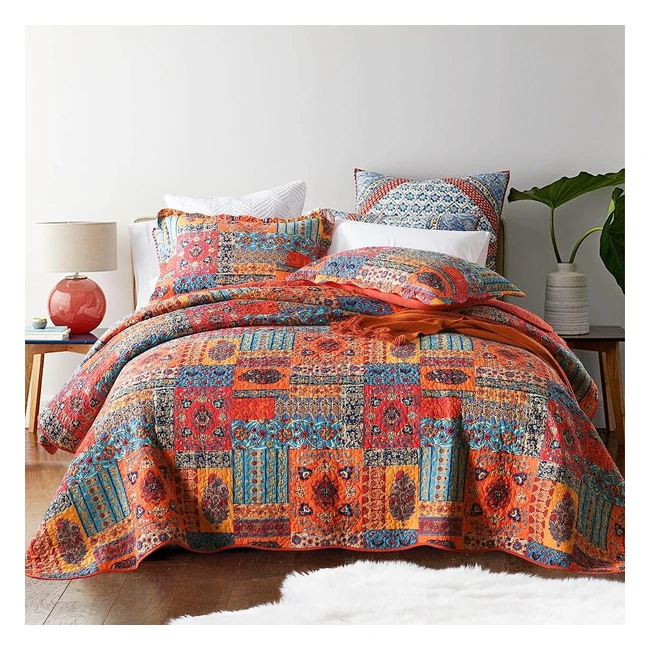 Colcha Bouti Verano Qucover 180 - Patchwork tnico - Suave y Reversible