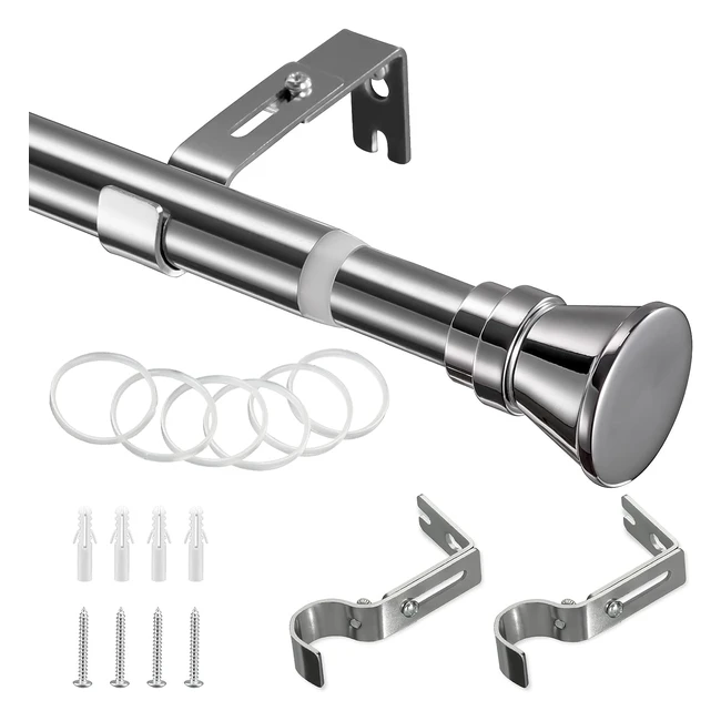 Tringle Rideau Extensible Embout Plat 81204 cm Argentée