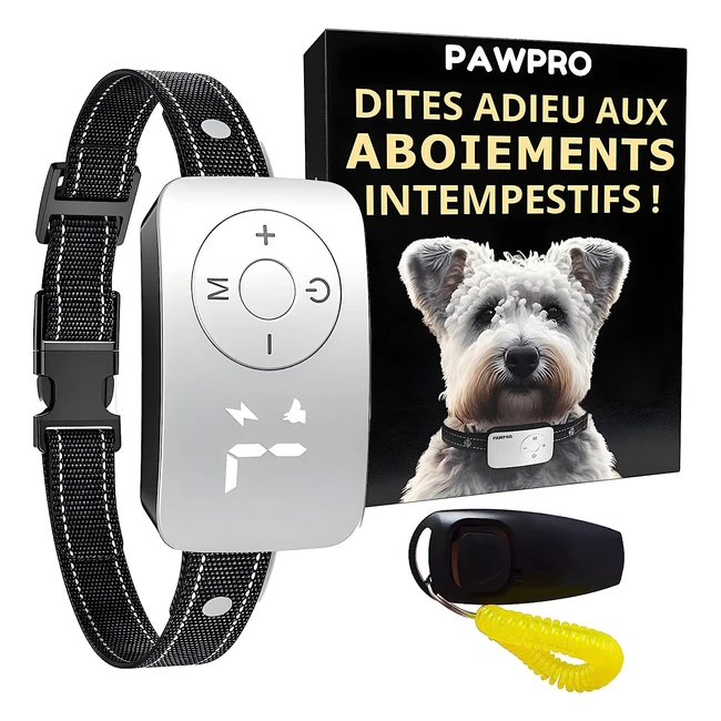 Collier anti aboiement chien PawPro premium technologie 2024 - bip, vibration, électrique