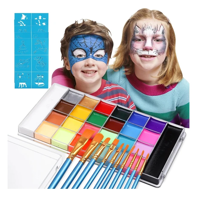 Lictin Face Body Painting Kit 26 Colors Rainbow Safe Nontoxic Water Based Split 