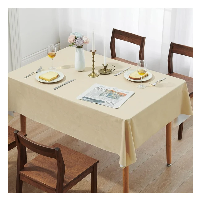 Soft Tablecloth, Water Resistant PVC Table Protector for Kitchen, 140x200cm