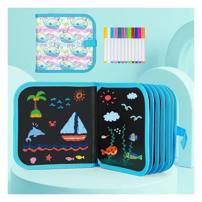 Tabla de dibujo portátil para niños con plumas de colores - Tarnel