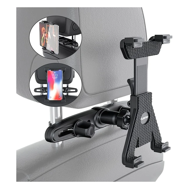 PLDHPro Tablet Holder for Car Back Seat Headrest Mount - 360 Rotation Adjustable Stand - Compatible with iPad Air, iPad Mini, Samsung, Huawei, and All 7105 Tablets
