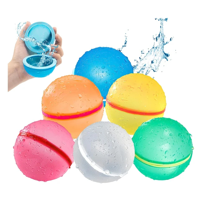 Globos de Agua Reutilizables Autosellantes - Juegos de Agua para Niños y Adultos - 6 Piezas