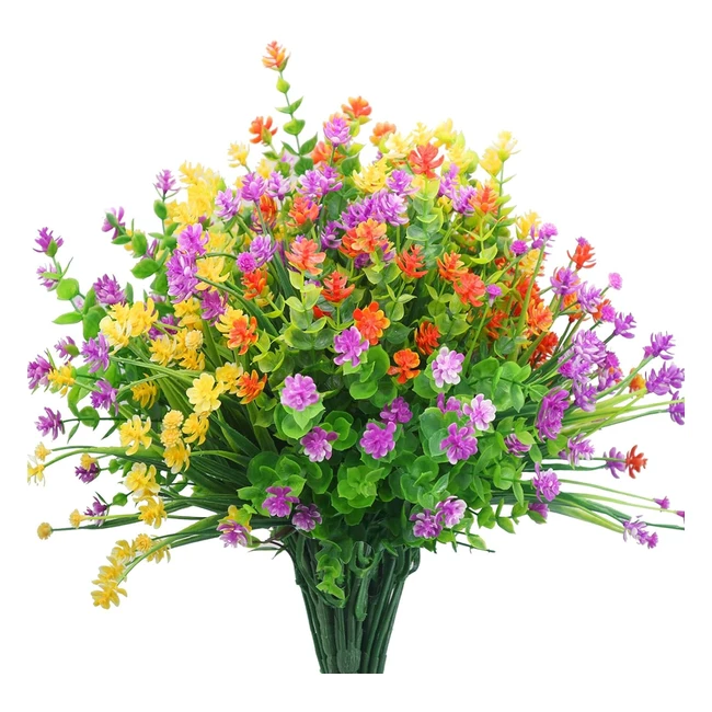 Bouquets Fleurs Artificielles Déco UV Résistant - Lot de 12 - Maison, Balcon, Jardin