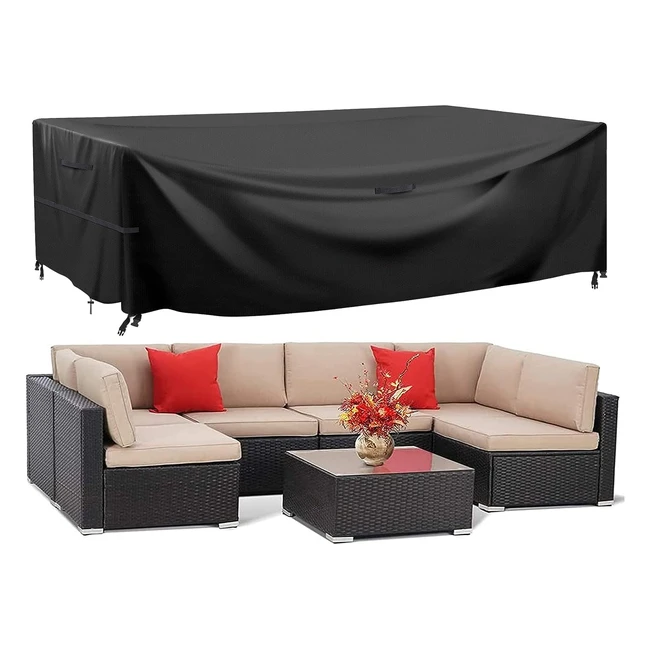 Heavy Duty Garden Furniture Cover - Waterproof, Windproof, Anti-UV - 242x162x100cm