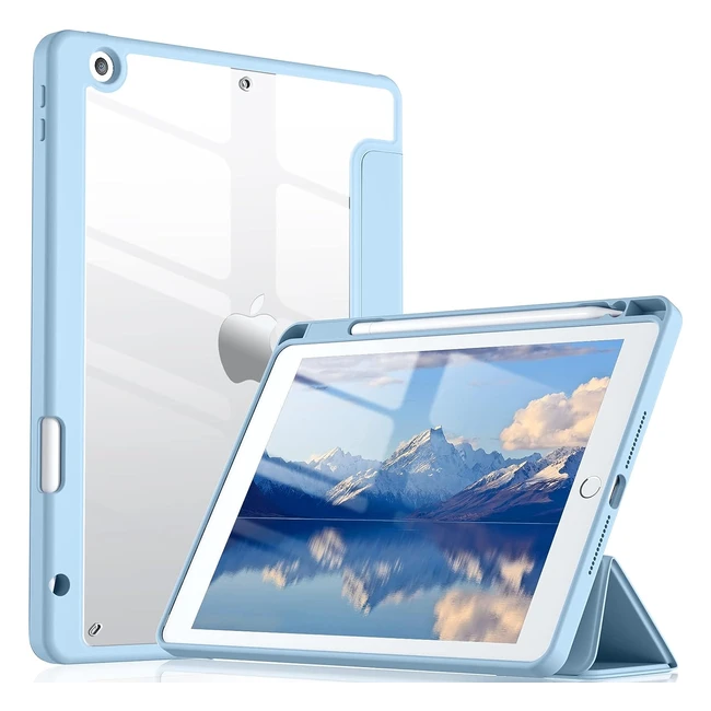 Coque transparente Vobafe pour iPad 9ème/8ème/7ème génération 10.2 pouces 2021/2020/2019 avec porte-crayon antichoc