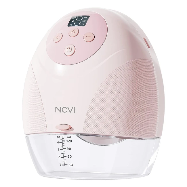 Ncvi Wearable Breast Pump - Hands-Free Double Electric Pump with LCD Display - 3 Modes, 9 Levels - Portable and Rechargeable - 1 Pack