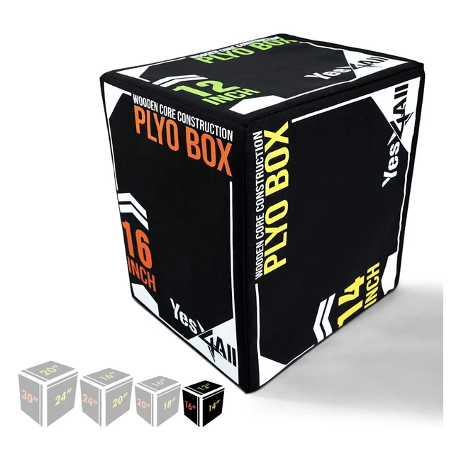 Yes4All 3-in-1 Soft Plyo Box Wooden Core Foam Plyometric Box - Exercise MMA Trai