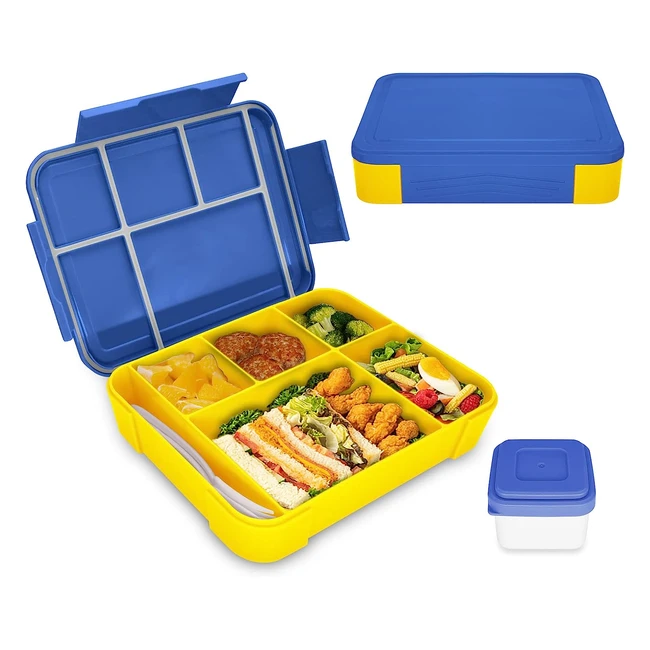 ijiamy Kinder Brotdose mit Fächern 1300 ml auslaufsichere Bento-Box für Kinder in Kita und Schule
