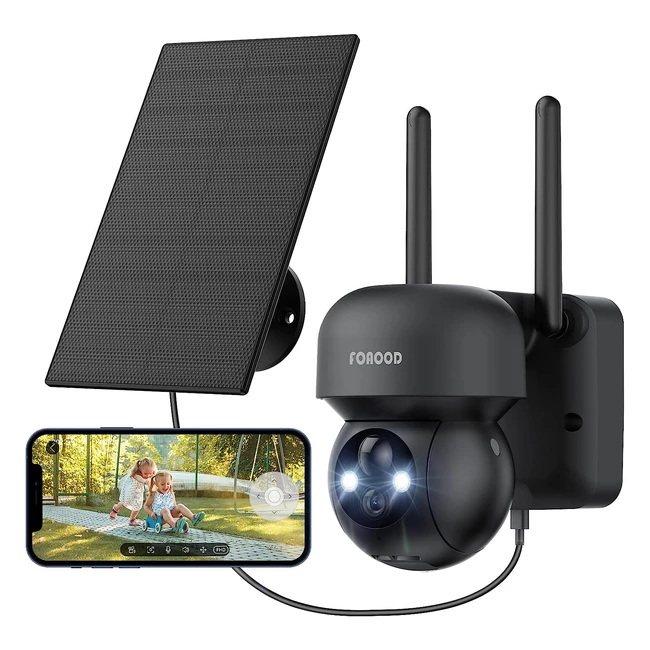 Caméra Surveillance WiFi Extérieure sans Fil 360° PTZ - Vision Nocturne Couleur - Détection Humaine - Audio Bidirectionnel - IP66