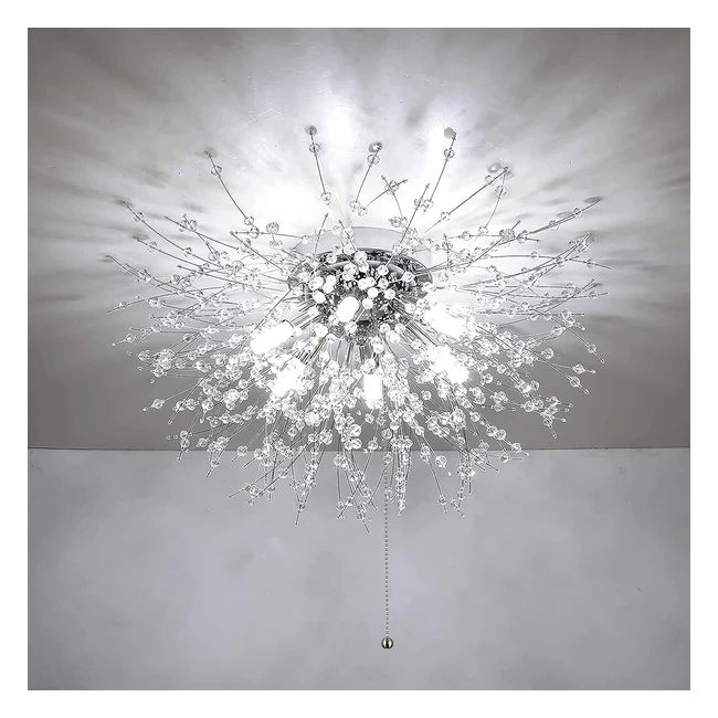 Rayofly Modern Chandeliers Ceiling Light 6Lights Crystal Fireworks Flush Light
