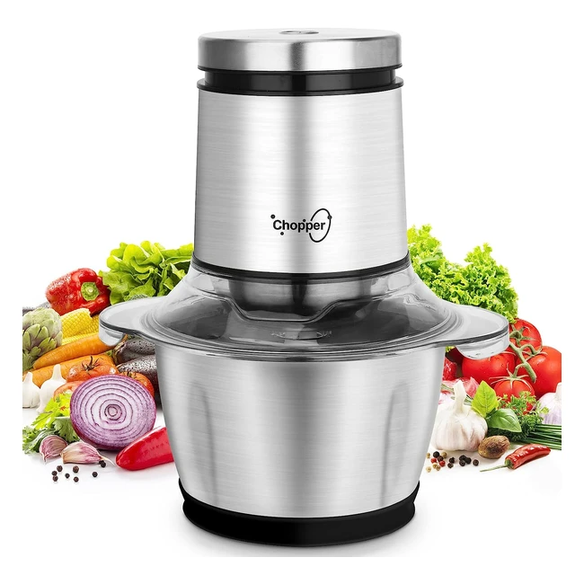 Picadora eléctrica 12L procesador alimentos 4 cuchillas acero inoxidable