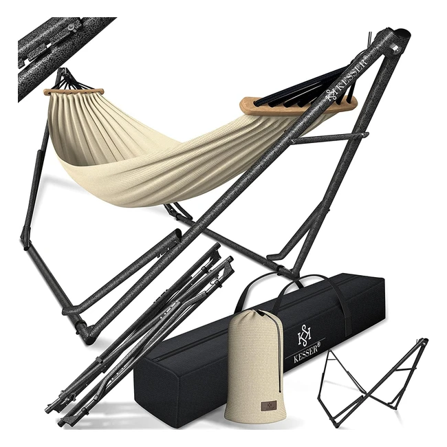 Kesser Hamaca Vill con Estructura de Metal Plegable Ajustable - ¡Relájate en Cualquier Lugar!