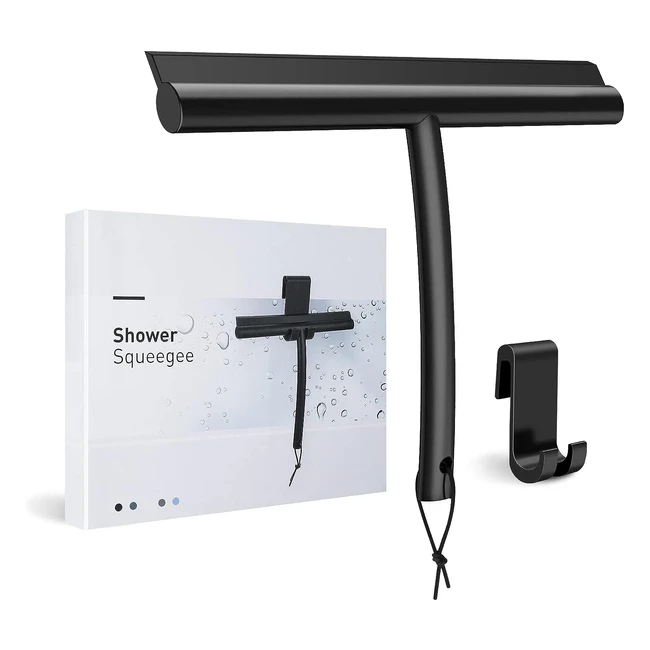 Rasqueta Limpiacristales Negro Silicona Gancho Cordón 235cm Ancho - ¡Limpieza sin rayas!