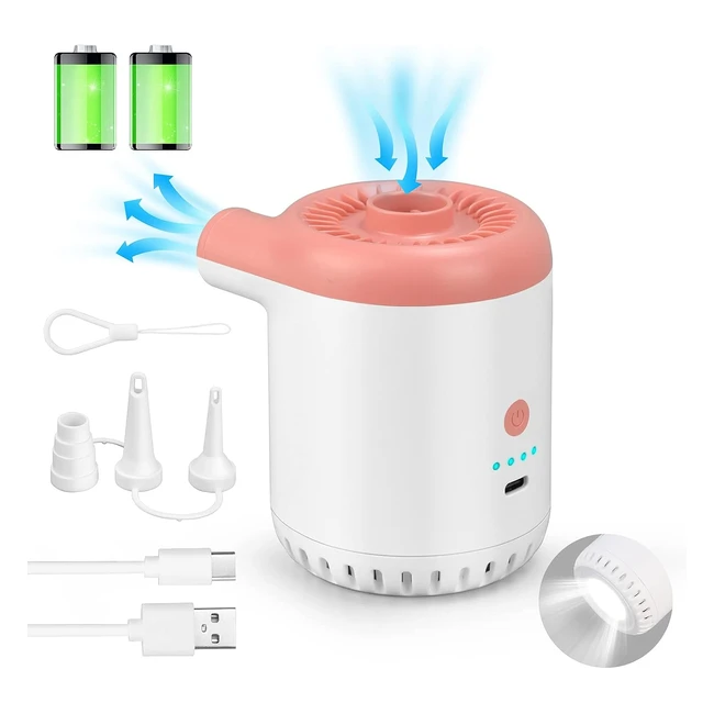 Pompa Elettrica Ricaricabile 5000pa 2 in 1 Gonfiatore/Sgonfiatore con 3 Ugelli - Marca XYZ