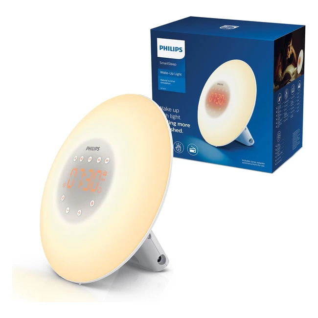 Philips HF3505 - Simulatore dell'alba con lampada a LED, 10 impostazioni e interfaccia touch