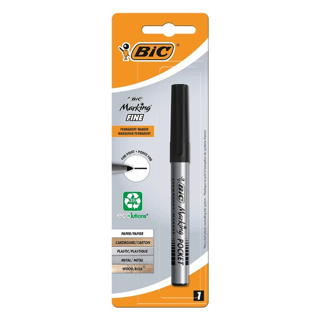 BIC Marking Fine Ecolutions - Pennarello Permanente Nero Confezione da 1