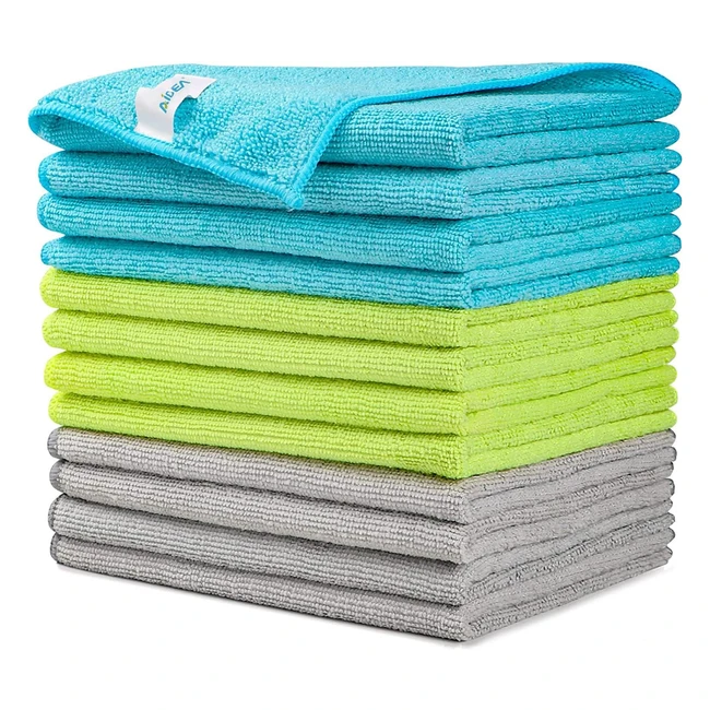 Lot de 12 chiffons microfibre Aidea - Doux et absorbants - Pour voiture, maison, cuisine - 30x30cm