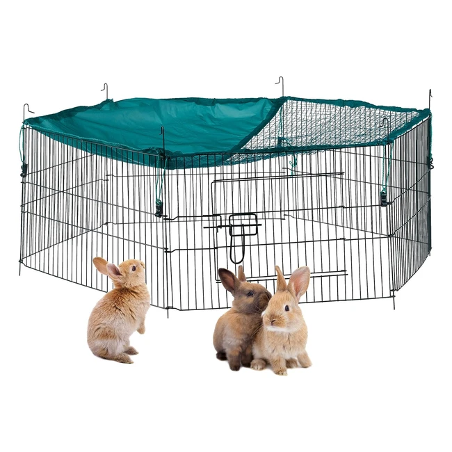 Recinto per conigli Relaxdays con copertura in rete - D 110 cm - Verde
