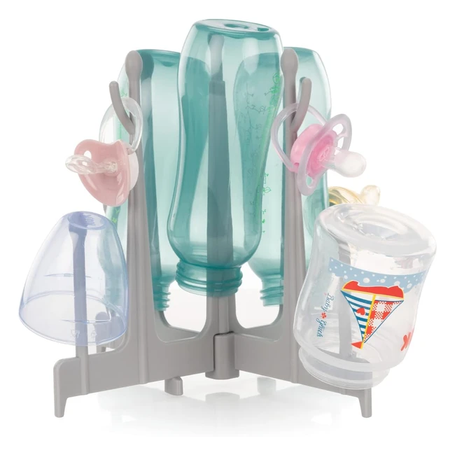 reer Baby Bottle Drying Rack Gray 9 Trocknungspositionen - Hygienic Drying, Universal Dish Drainer