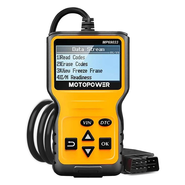 Motopower MP69033 OBD2 Scanner - Universal Car Engine Fault Code Reader