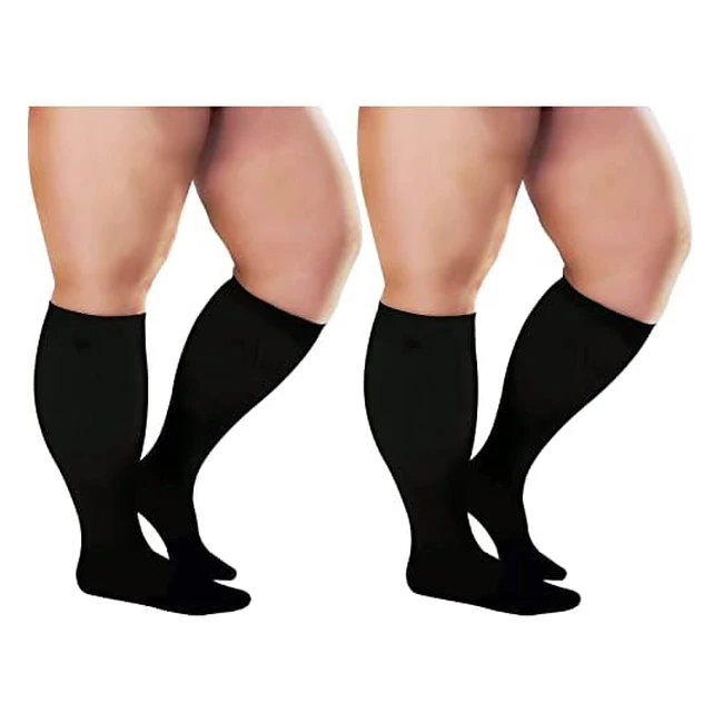Compression Socks for Women Men - Medical Stockings for Varicose Veins - Breathable Fabric - 2 Pair