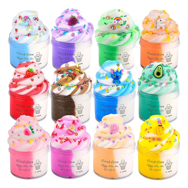 12 Pack Cloud Slime Kit with Stitch Peachybbies Rainbow Cake - Stress Relief T