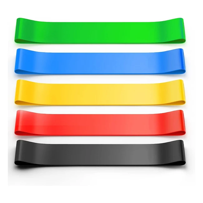 Banda Elastica Fitness Resistance Band Set - 5 Pezzi - Livelli di Resistenza - Esercizi per Home Fitness, Yoga e Pilates