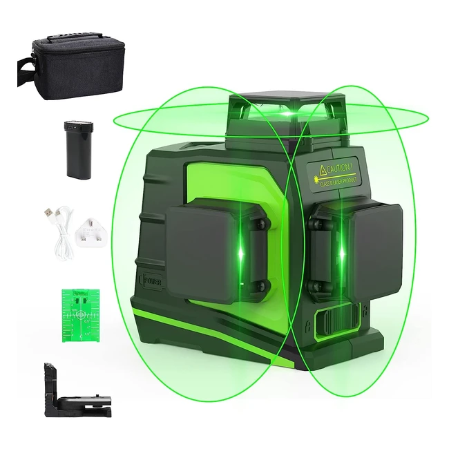 Niveau Laser Vert Huepar GF360G - 3x360 Laser Level Autonivellement - 12 Laser Lignes 3D