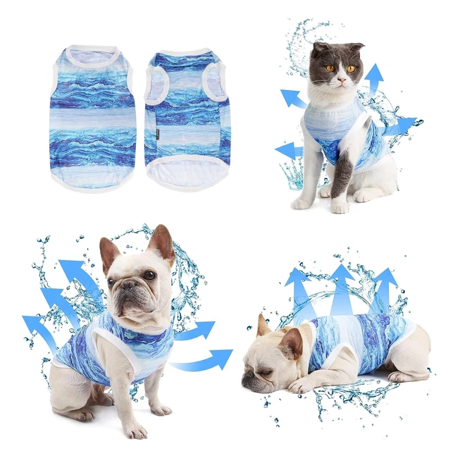 Lyneun Dog Cooling Vest - Breathable & Comfortable - Evaporative - Outdoor Hiking Training - Blue