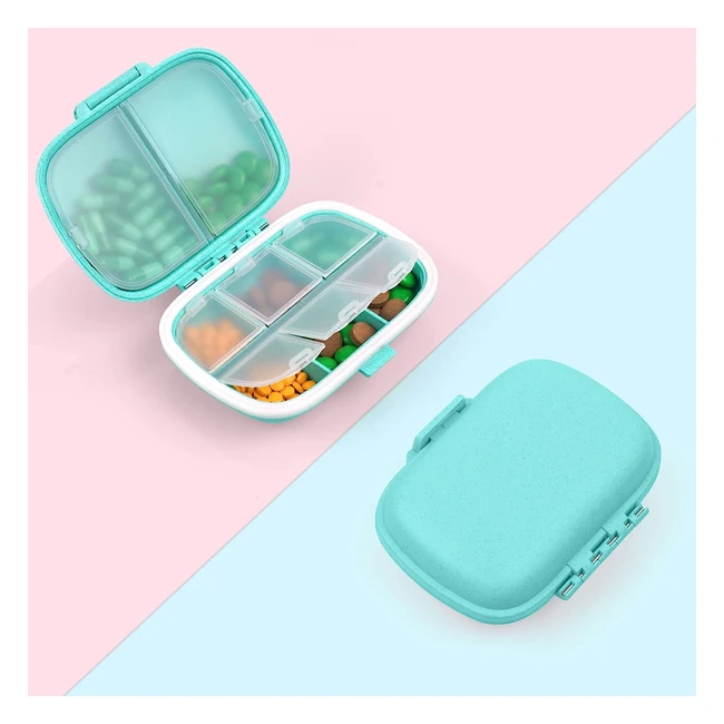 Pilulier Portable Semainier Acwoo avec 8 Compartiments - Boîte de Pilules Médicaments pour Suppléments et Vitamines