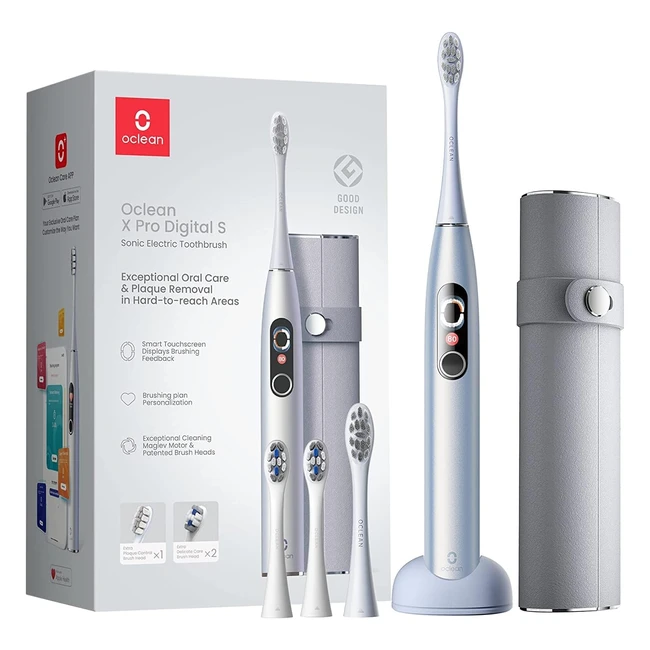 Oclean X Pro - Spazzolino Elettrico con Schermo a Colori - 3 Modalità - 4 Testine - Batteria Lunga Durata