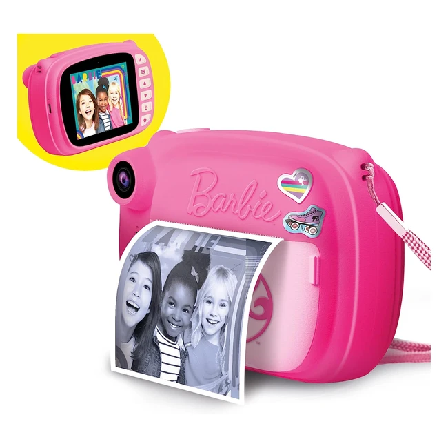 Fotocamera Istantanea Barbie Print Cam Hitech - Stampa Foto Subito - Funzione Video e Selfie - 97050
