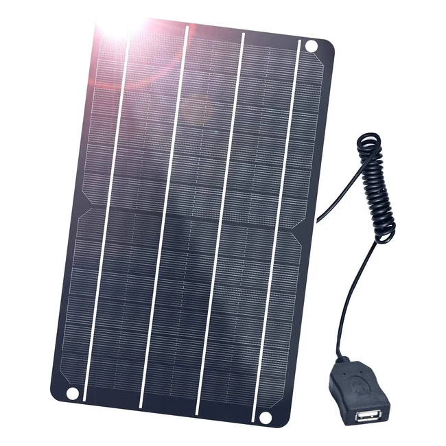 Pannello Solare 6W USB 5V1A - Impermeabile IP67 - Kit Faidate per Smartphone, Ventilatori, Telecamera di Sicurezza