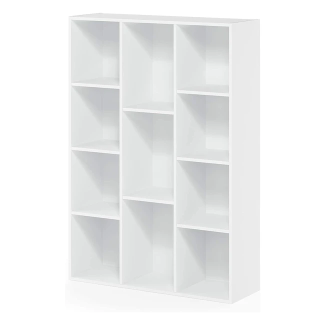 Furinno 11Cube Reversible Open Shelf Bookcase - White | Sturdy & Stylish Design