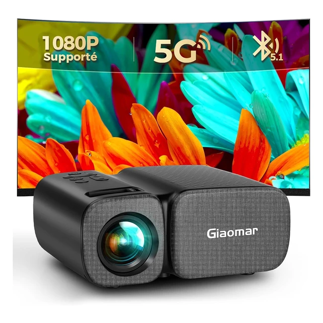 Mini projecteur vidéoprojecteur 5G WiFi Bluetooth 8000 lumens Full HD 1080p
