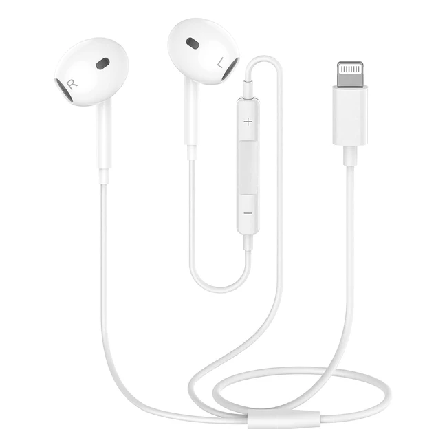Wired In-Ear Earbud Headphones - Apple MFi Certified - Noise-Canceling - iPhone & iPad Compatible
