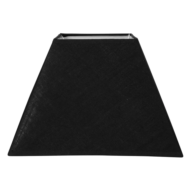 Lampe Carré Abatjour - Noir, Base 27 x 19 cm, Culot E27 - Réducteur Inclus