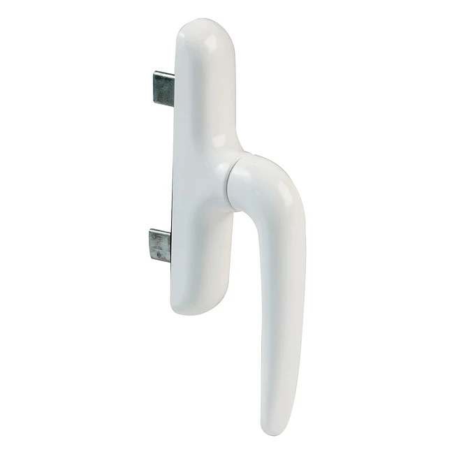 Poignée pour fenêtres ouvrantes battantes ou à vantaux, aluminium et PVC blanc, vis invisibles