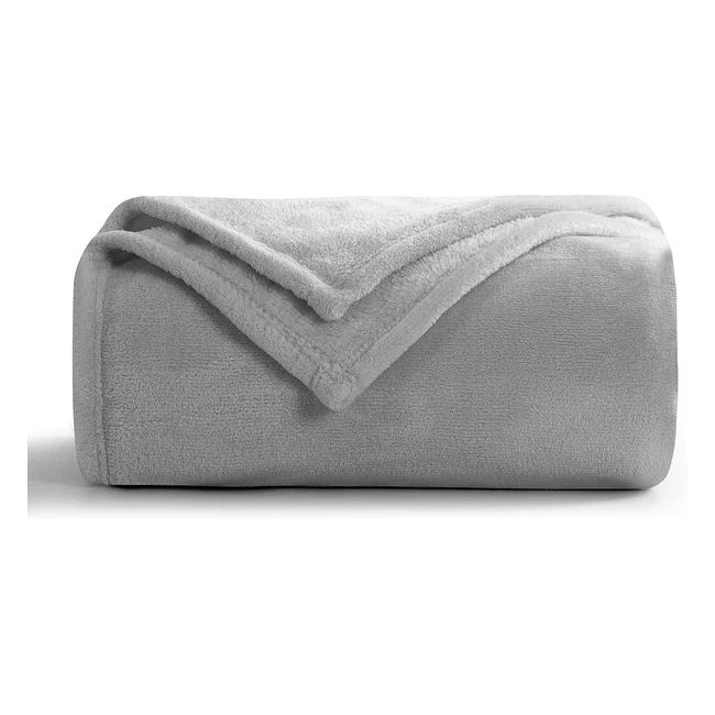 Plaid Coperta Pile Singolo AISBO 150x200 cm - Morbida e Calda - Grigia