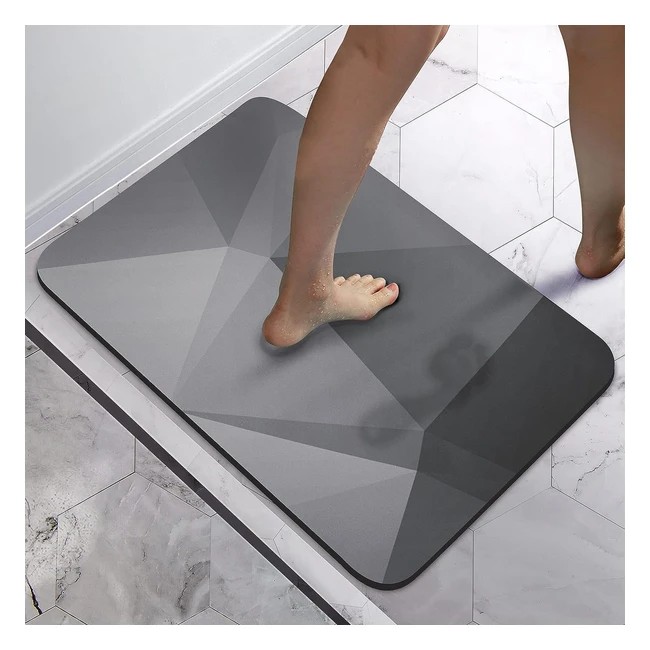 HOMLAB Bathroom Bath Mat Rug - Water Absorbent, Non-Slip, Quick Dry - 50 x 80cm