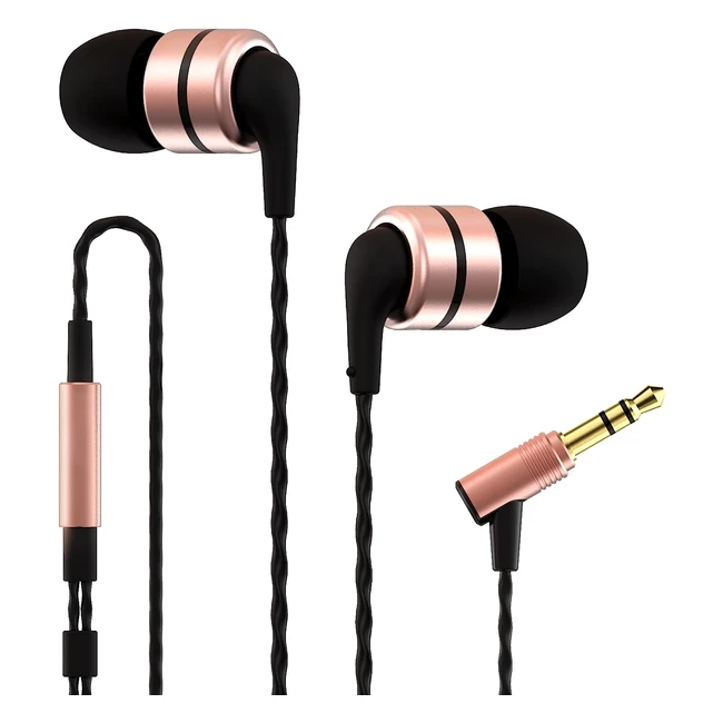 Soundmagic E80 Auriculares In Ear Hifi Estéreo | Alta Fidelidad | Aislamiento de Ruido | Superbajos | Dorado