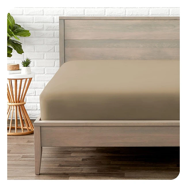 Drap-housse microfibre premium 1800 ultra-doux sans plis, poche profonde 90 x 200 taupe