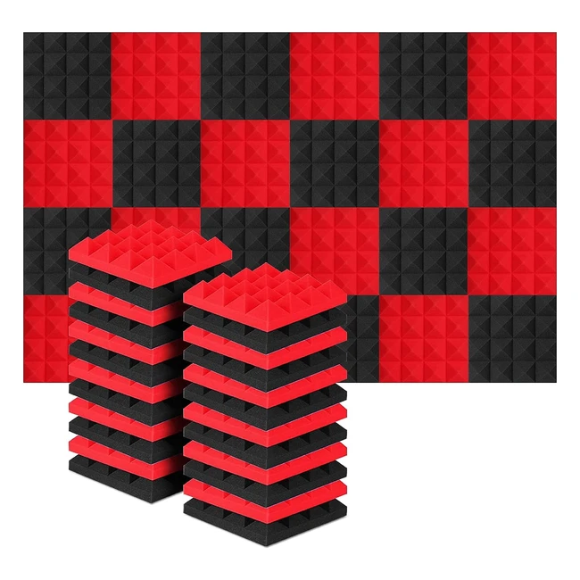 Acolchado insonorizado AGPTEK 24 paquetes de espuma insonorizadora 25x25x5cm