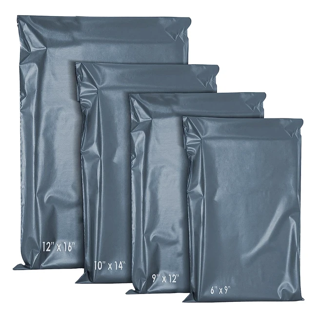 Yunju 60 Mixed Mailing Selfseal Plastic Bags - Secure & Tempered Proof - Sizes: 6x9, 9x12, 10x14, 12x16
