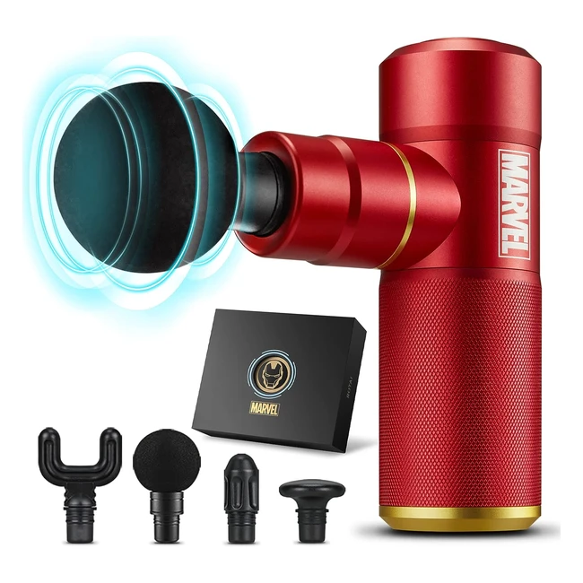 Marvel Massage Gun - Deep Tissue Fascial Gun by Rotaic - Powerful Pain Relief - Iron Man