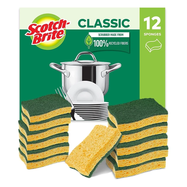 ScotchBrite Classic Cellulose Scrub Sponge - 12 Pack